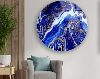 Abstract Tempered Glass Wall Art: Oversized Office Decor