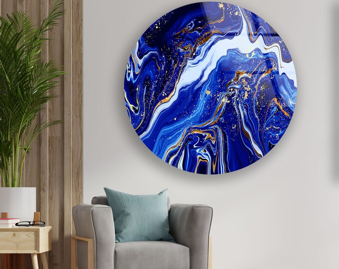 Glass Wall Art -Oversized office Wall Decor-Abstract Art Wall Hanging- Extra Large Wall Art - Tempered Glass