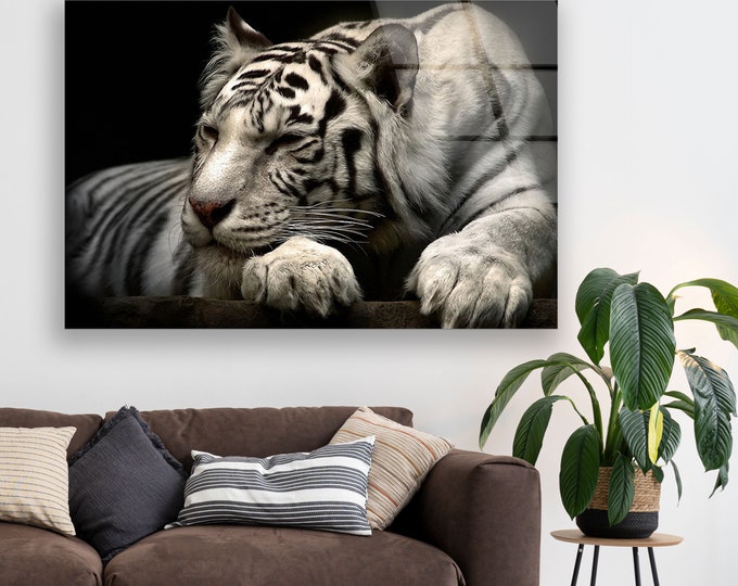 Tempered Glass Wall Art-Wall Art-Wall Decor--Glass Printing-Large Wall Art-Wall Hangings-Wild Animal Safari Leopard Lion Wall Art