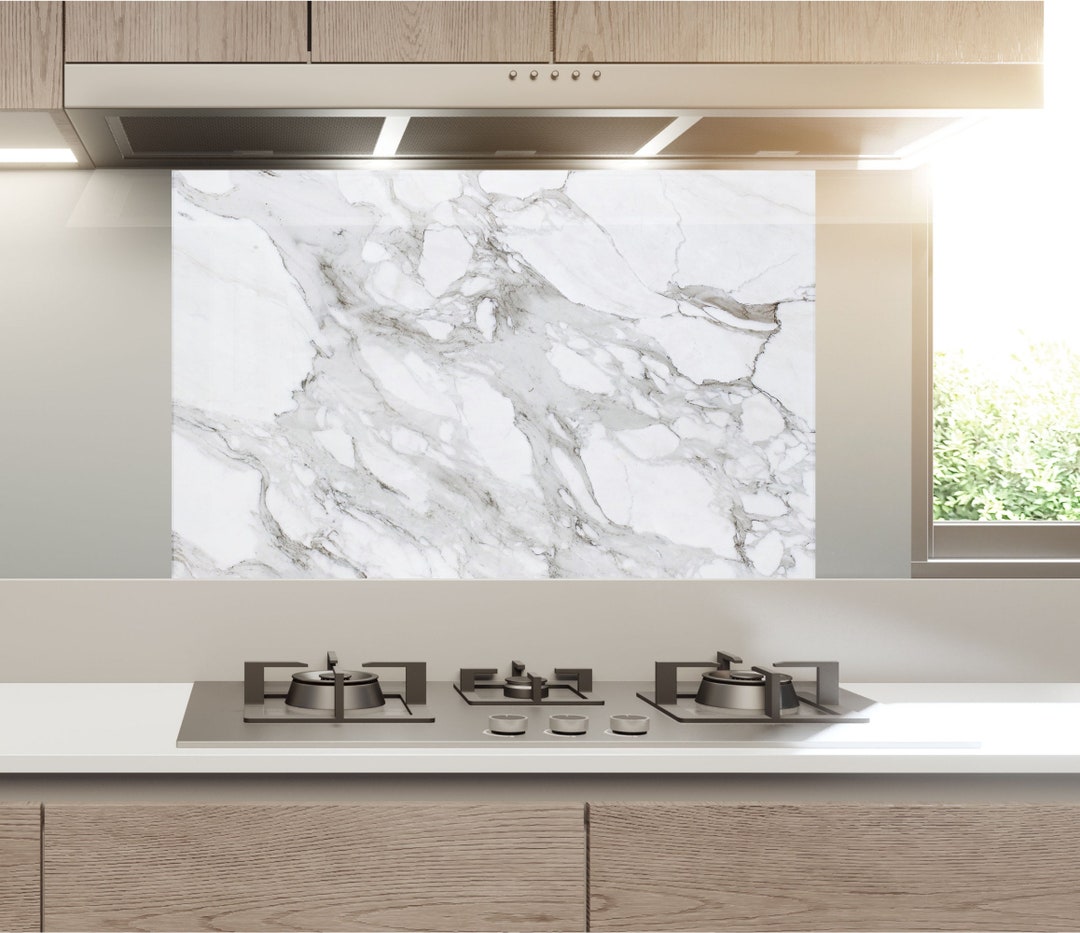 Kitchen Glass Splashbacktempered Glass Marble Backsplash Tile Kitchen