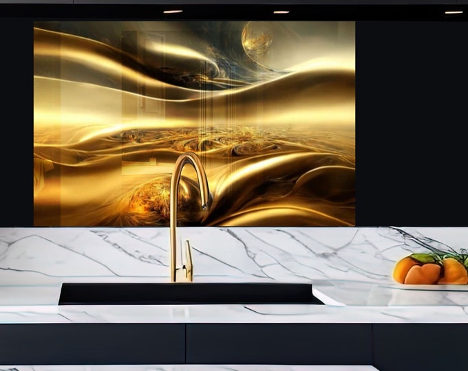 Backsplash Tile- Color Tempered Glass Wall Protection-Kitchen Backsplash-Splashback Kitchen Decoration-Bathroom Backsplash Stained Wall Art