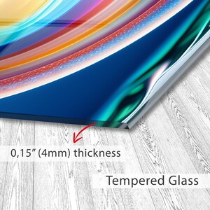 Abstract Circle Glass Wall Art – 4 mm Tempered Glass Panel in Various Sizes for Modern Home Décor image 4