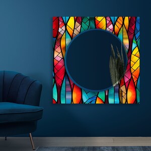 Circle Mirror for Wall-Bathroom Mirror-Large Round Mirror Wall Decor-Tempered Glass Mirror Decor Mirror Wall Hanging Mirror-Vanity Mirror
