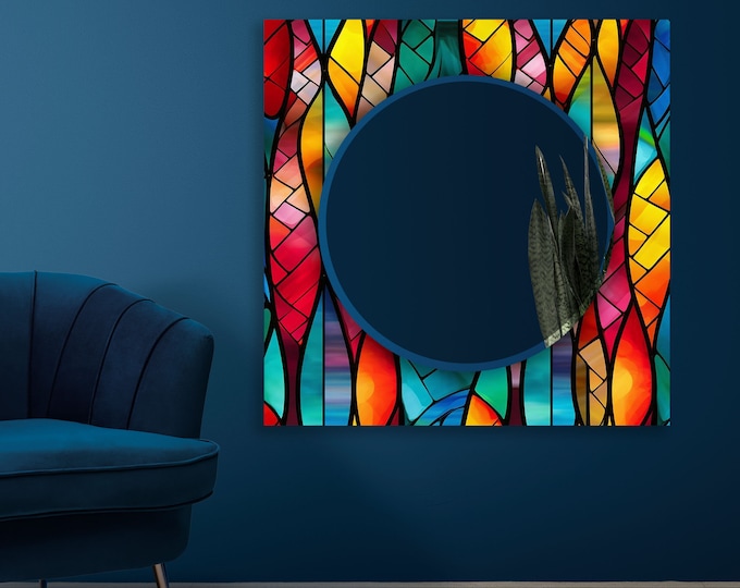 Circle Mirror for Wall-Bathroom Mirror-Large Round Mirror Wall Decor-Tempered Glass Mirror Decor Mirror Wall Hanging Mirror-Vanity Mirror