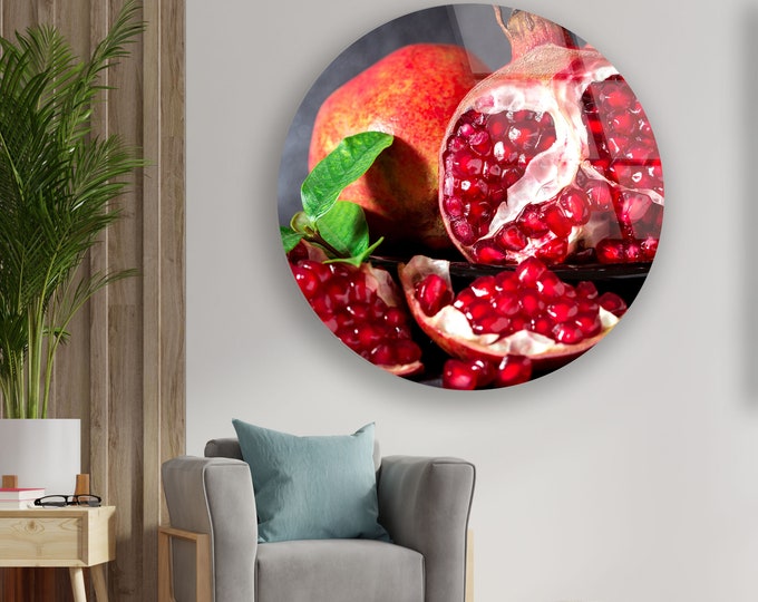Tempered Glass Wall Art -Wall Art -Wall Decor - -Glass Printing -Large Wall Art -Wall Hangings -Abstract- Circle ice fruit wall art