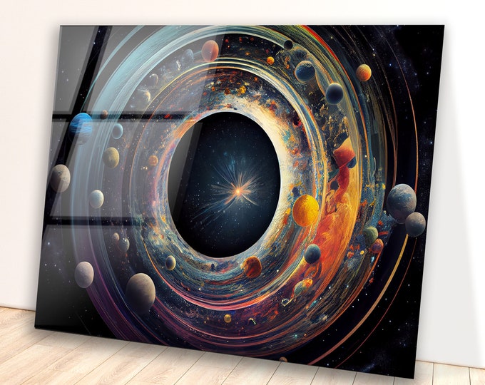 Tempered Glass Wall Art-Wall Decor--Glass Printing-Large Wall Art-Wall Hangings-Galaxy Wall Art-Space Wall Art-Meteorite Wall Art