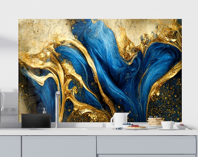 Backsplash Tile- Color Tempered Glass Wall Protection-Kitchen Backsplash-Splashback Kitchen Decoration-Bathroom Backsplash Stained Wall Art