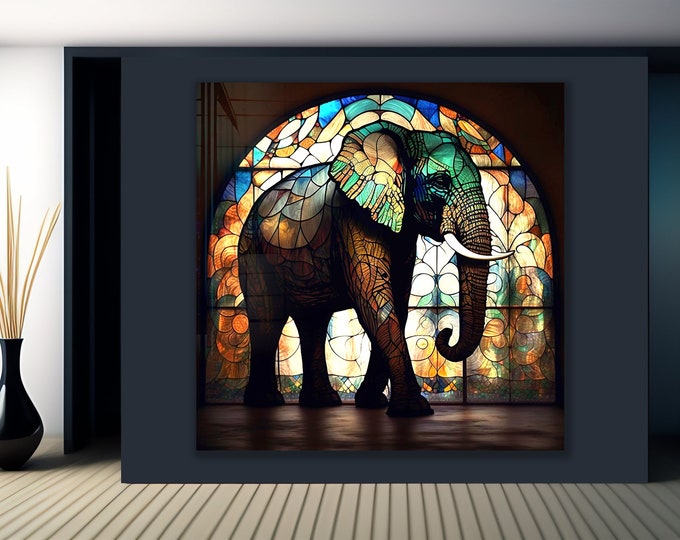 Tempered Glass  Wall Art--Elephant Wall Decor-Wall Hanging-Large Wall Art-Glass Printing-Glass Wall Art-Elephant Wall Art