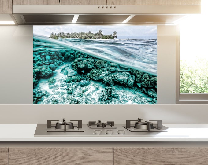 Kitchen Glass Splashback-Tempered Glass Backsplash Tile Kitchen Backsplash Tiles-Cooker Panel Waterproof-Modern Kitchen Wall Decor - oil