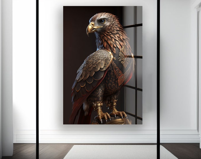 Tempered Glass Framed Wall Art--eagle Wall Decor-Wall Hanging-Large Wall Art-Glass Printing-Glass Wall Art-eagle Wall Art