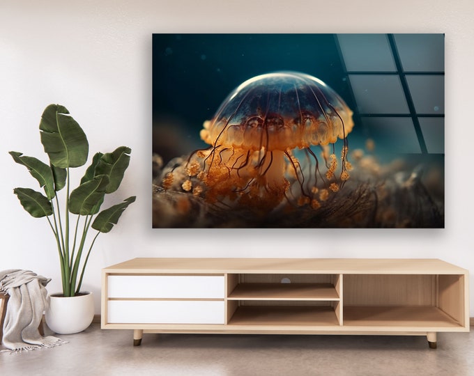 Tempered Glass Wall Art-Wall Decor--Glass Printing-Large Wall Art-Wall Hangings-Undersea Wall Art-Beach Wall Art-Fish Wall Art