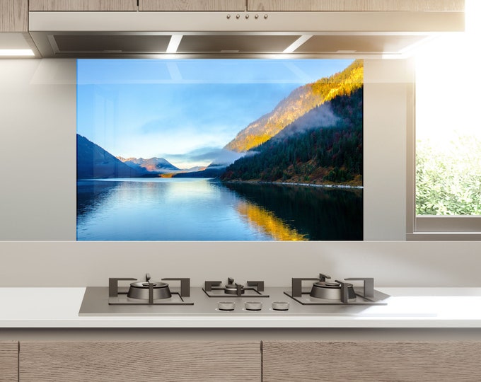 Kitchen Glass Splashback-Tempered Glass Backsplash Tile Kitchen Backsplash Tiles-Cooker Panel Waterproof-Modern Kitchen Wall Decor - oil