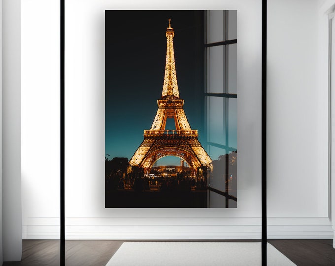Tempered Glass Wall Art-Wall Decor--Glass Printing-Large Wall Art-Wall Hangings-France Paris Wall Art-Eiffel Tower Wall Art