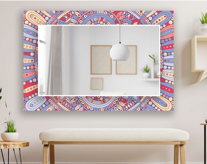 Large Wall Mirror for Bathroom-Asymmetrical Mirror Wall Decor for Bedroom-Bathroom Mirror for Vanities-Tempered Glass Frameless Mirror Gift