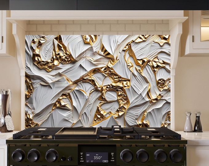 Kitchen Glass Splashback-Tempered Glass Backsplash Tile Kitchen Backsplash Tiles-Cooker Panel Waterproof-Modern Kitchen Wall Decor