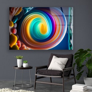Abstract Circle Glass Wall Art – 4 mm Tempered Glass Panel in Various Sizes for Modern Home Décor image 8