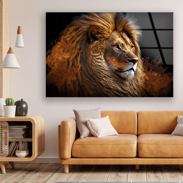 Tempered Lion Wall Art Etsy