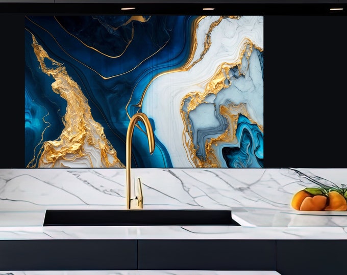 Backsplash Tile- Color Tempered Glass Wall Protection-Kitchen Backsplash-Splashback Kitchen Decoration-Bathroom Backsplash Stained Wall Art