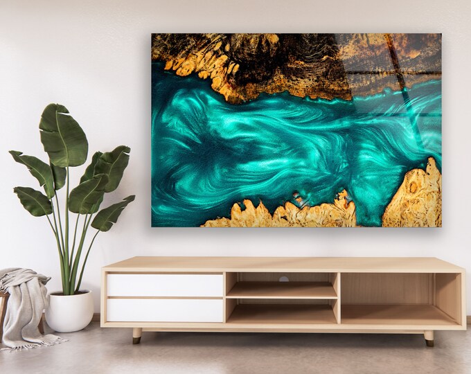 Glamorous Abstract Glass Wall Art-Mega Size Glass Wall Decor-Wall Hanging-Tempered Glass Wall Art