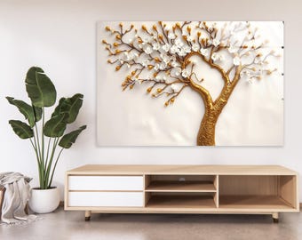 Tempered Glass Tree of Life Wall Art: Stained Window Decor