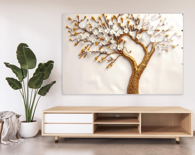 Tempered Glass Wall Art-Stained Wall Art -Life of Tree Wall Decor-Glass Printing -Large Wall Art-Wall Hangings-Stained Window Decor
