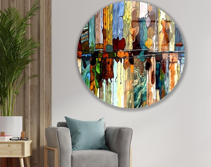 Tempered Glass Wall Art, Stained Glass Wall Decor, Home Decor, Living Room Wall Art, Decor For Bedroom, Extra Large Wall Art, Wall Hanging