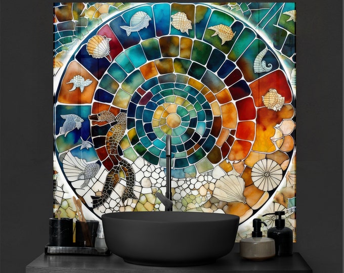 Tempered Glass Backsplash Tile-Kitchen Backsplash Tiles-Stove Backsplash for Kitchen Splashback for Stove Back Cover-Bathroom Backsplash