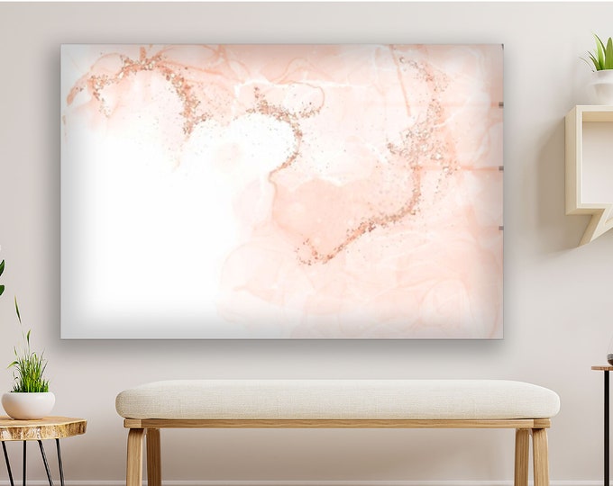 Tempered Glass Print Picture Wall Art For Restaurant Office -Extra Large Glass Wall Art-Alcohol Ink Abstract Marble Wall Art