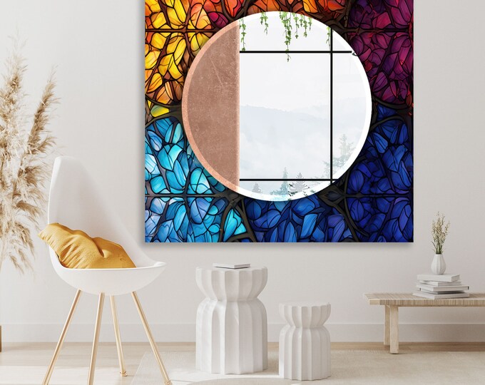 Circle Mirror for Wall-Bathroom Mirror-Large Round Mirror Wall Decor-Tempered Glass Mirror Decor Mirror Wall Hanging Mirror-Vanity Mirror