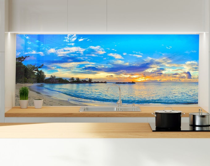 Kitchen Glass Splashback-Tempered Glass Backsplash Tile Kitchen Backsplash Tiles-Cooker Panel Waterproof-Modern Kitchen Wall Decor - oil