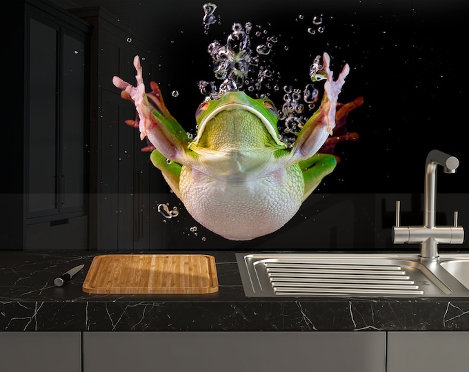 Kitchen Glass Splashback-Tempered Glass Aquarium Backsplash Tile Kitchen Backsplash Tiles-Cooker Panel Waterproof-Fish Splashback Underwater