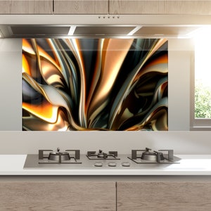 Tempered Glass Abstract Backsplash Design- Wall Backsplash Panel-Glass Splashback For Kitchen Panel Design-Red Pepper Spices Splashback