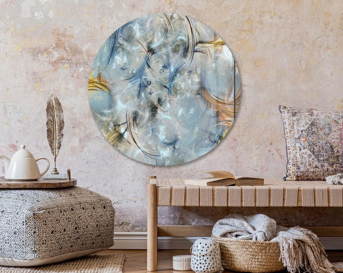 Tempered Glass Art-Glass Printing -Tempered Glass Wall Art-Glass Wall Decor-Home Decor-Abstract Wall Art-Abstract Decor-Blue Alcohol ink art