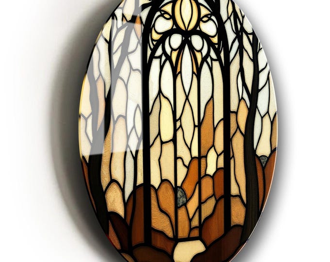 Tempered Glass Wall Art-Stained Wall Art -Forest stained Wall Decor-Glass Printing -Large Wall Art-Wall Hangings-Stained Window Decor