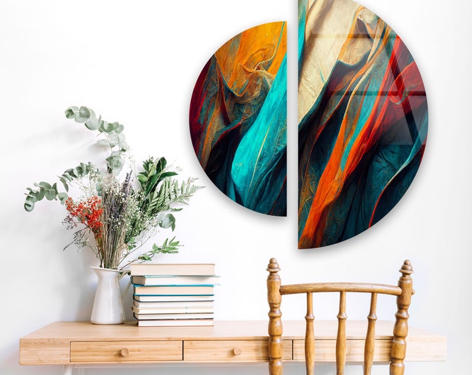 Tempered Glass Wall Art-Circle D Glass -Panoramic Wall Art-Extra Large Wall Art-Large Wall Decor-Gallery Wall Set-Abstract