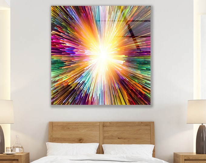 Tempered Glass Printing Wall Art-Oversized Wall Decor-ation-Wall Hanging-Abstract Art-Colorful Modern Wall Art-Christmas Gifts