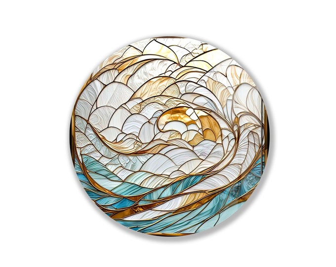 Tempered Glass Wall Art-Abstract Round Wall Art Gift-Abstract Wall Art-Tempered Glass Art-Glass Wall Decor-Glass Printing-Round Wall Decor