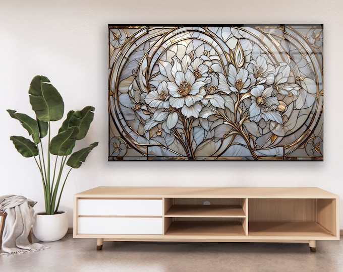Floral Wall Art-Tempered Glass Wall Art-Flower Wall Art-Colorful Floral decor-Glass Printing Art-Wall Hangings-Tempered Glass Art-Home Decor