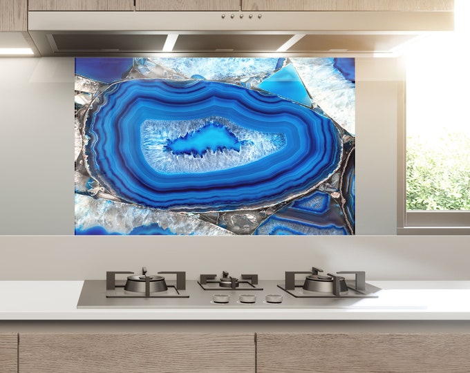 Kitchen Glass Splashback-Tempered Glass Backsplash Tile Kitchen Backsplash Tiles-Cooker Panel Waterproof-Modern Kitchen Wall Decor