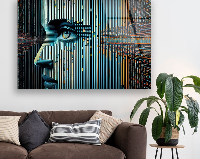 Tempered Glass Wall Art-Woman Wall Art-Woman Wall Art-Gold Woman in Black Wall Art-Silver Woman Wall Art Gifts for Him