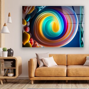 Vibrant abstract glass panel gift-ready presentation with secure packaging