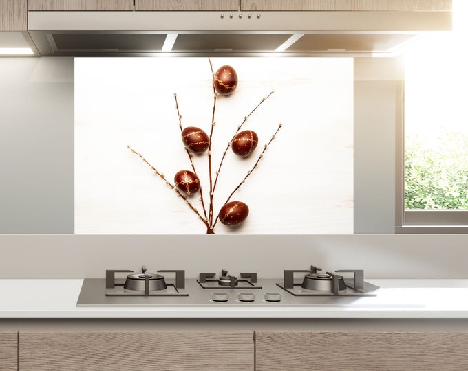 Kitchen Glass Splashback-Tempered Glass Backsplash Tile Kitchen Backsplash Tiles-Cooker Panel Waterproof-Modern Kitchen Wall Decor