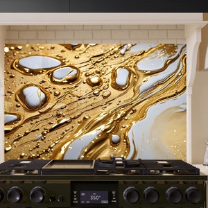 Tempered Glass Kitchen Splashback: Waterproof Cooker Panel, Modern Wall Decor