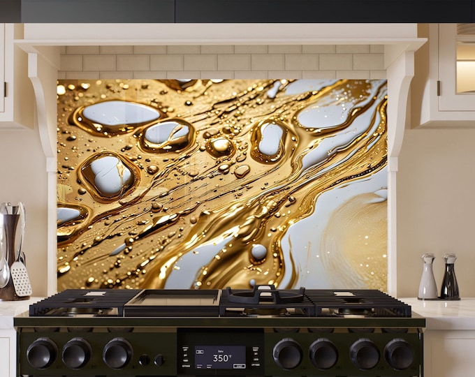 Kitchen Glass Splashback-Tempered Glass Backsplash Tile Kitchen Backsplash Tiles-Cooker Panel Waterproof-Modern Kitchen Wall Decor