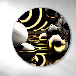 Tempered Glass Wall Art-Glass Art-Wall Decor--Glass Printing-Large Wall Art-Wall Hangings–Abstract Wall Art- Circle Glass