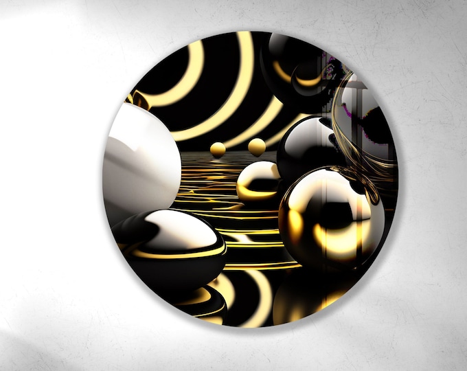 Tempered Glass Wall Art-Glass Art-Wall Decor--Glass Printing-Large Wall Art-Wall Hangings–Abstract Wall Art- Circle Glass