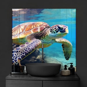 Härdat glas Turtle Backsplash-plattor: Köksspis Akvariumskydd