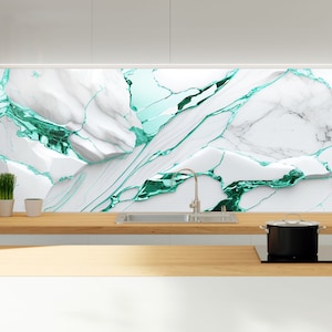 Azulejos para salpicadero - Protección de pared de vidrio templado de color - Salpicadero de cocina - Decoración de cocina con salpicadero - Arte de pared teñido para salpicadero de baño