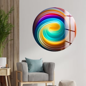 Tempered Glass Wall Art-Glass Art-Wall Decor--Glass Printing-Large Wall Art-Wall Hangings–Abstract Wall Art- Circle Glass