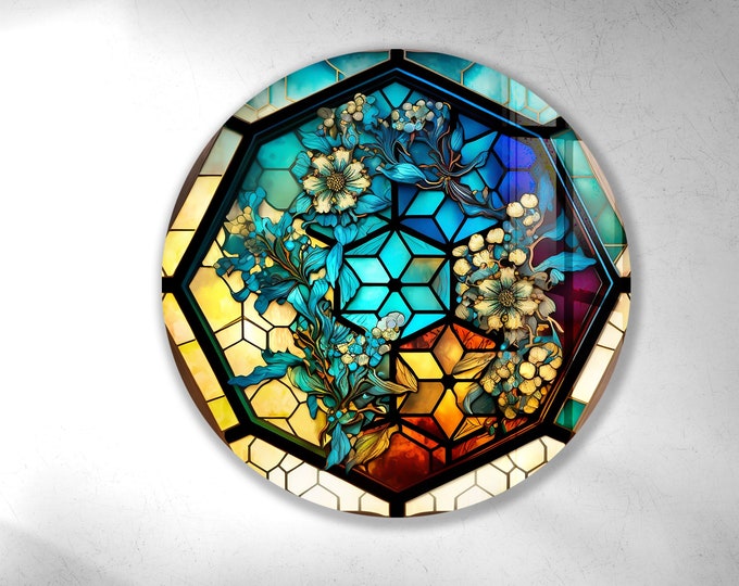 Tempered Glass Wall Art-Round Wall Art Gift-Circle Wall Art-Tempered Glass Art-Glass Wall Decor-Glass Printing-Modern Wall Decor